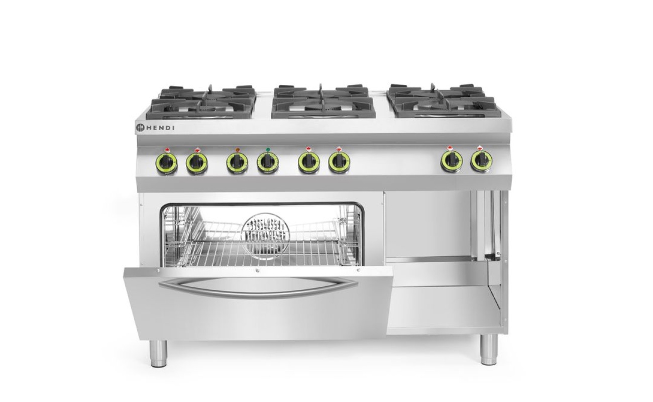 Cuisinière Kitchen Line - 6 feux avec four à convection électrique GN 1/1_2