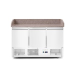 Saladette pizza 3 portes avec vitrine réfrigérée 380+40L