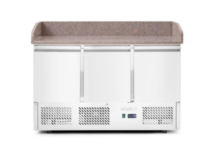 Saladette pizza 3 portes avec vitrine réfrigérée 380+40L