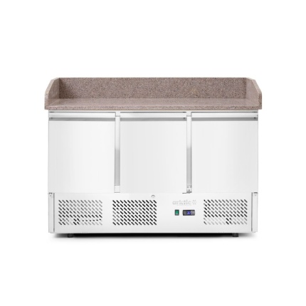 Saladette pizza 3 portes avec vitrine réfrigérée 380+40L
