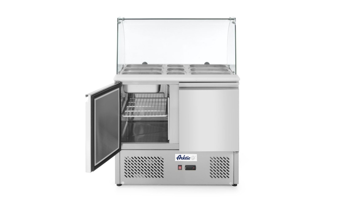 Saladette 2 portes avec vitrine réfrigérée en verre 300L