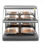 Vitrine de table chauffante quartz deux niveaux