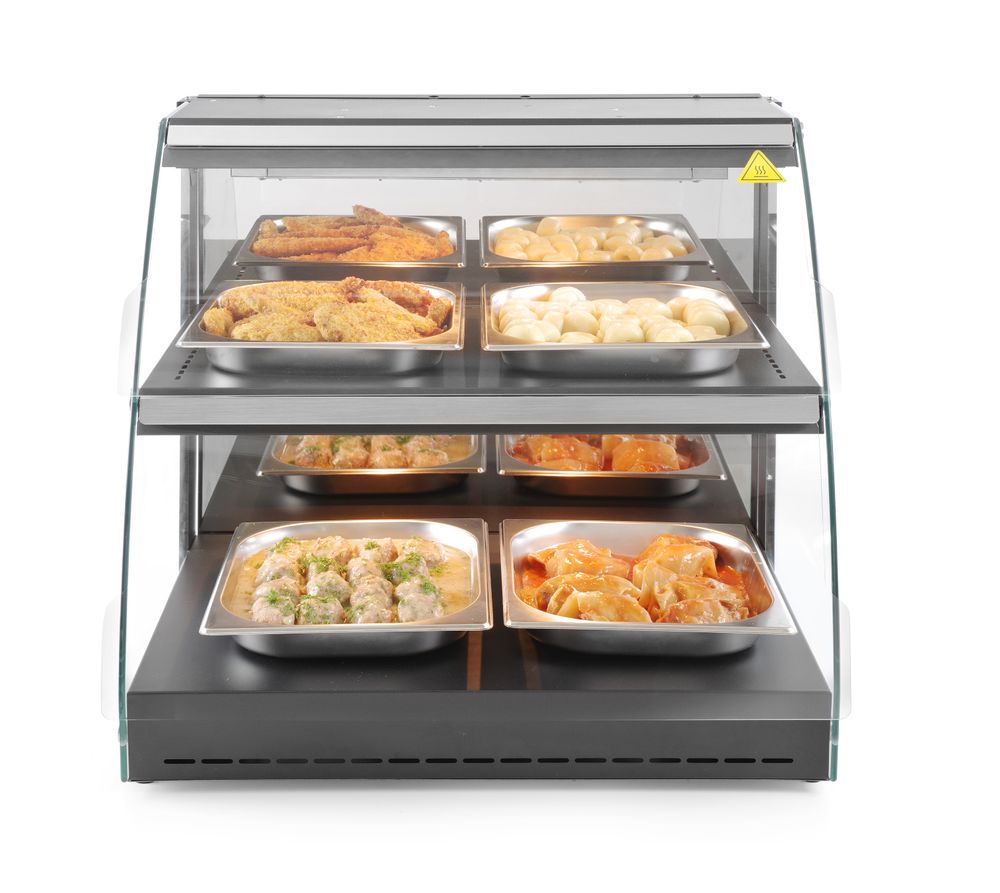 Vitrine de table chauffante quartz deux niveaux_2