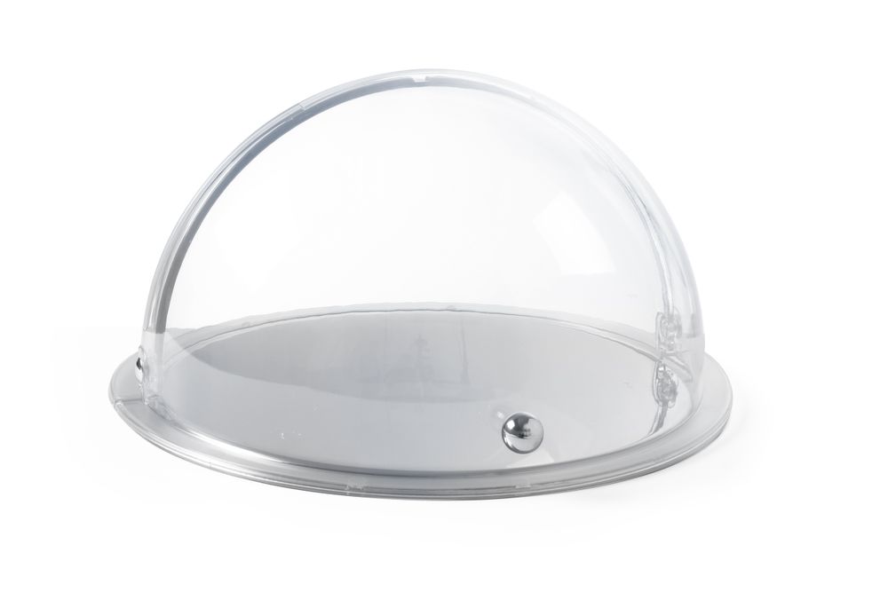 Vitrine ronde à couvercle coulissant roll-top