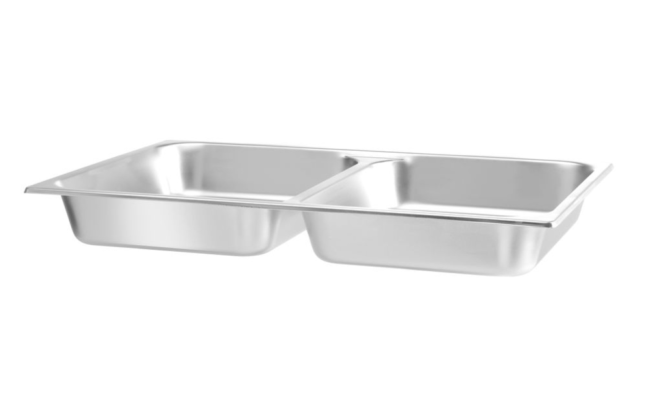 Bac GN 1/1 pour chafing dish avec 2 compartiments