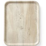 Plateau de service en mélamine avec imprimé bois