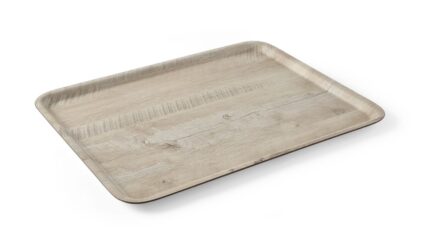 Plateau de service en mélamine avec imprimé bois