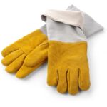 Gants barbecue en cuir résistants à la chaleur - 2 pièces