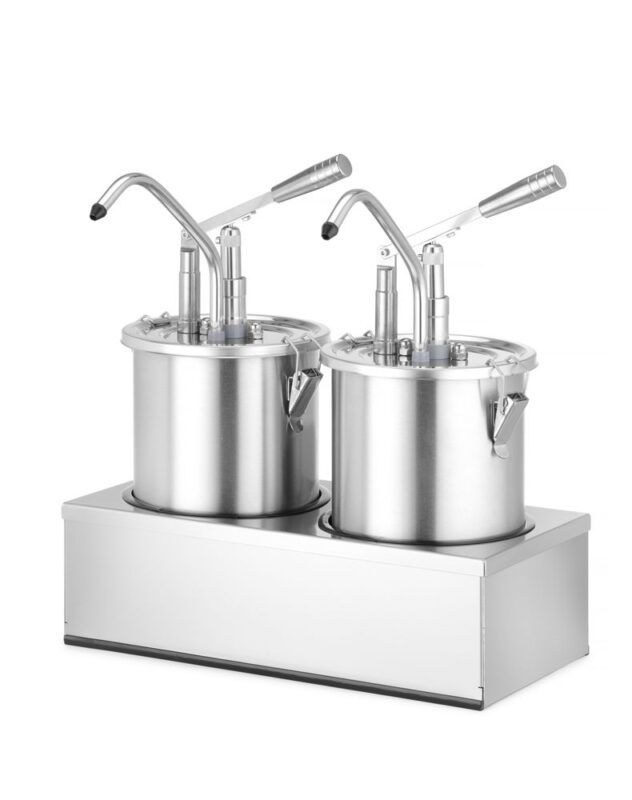 Set : 2 distributeurs de sauce en acier inoxydable avec pompe_2