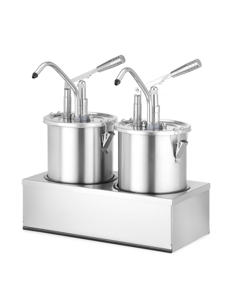 Set : 2 distributeurs de sauce en acier inoxydable avec pompe_2