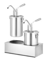 Set : 2 distributeurs de sauce en acier inoxydable avec pompe_4