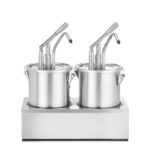 Set : 2 distributeurs de sauce en acier inoxydable avec pompe