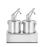 Set : 2 distributeurs de sauce en acier inoxydable avec pompe
