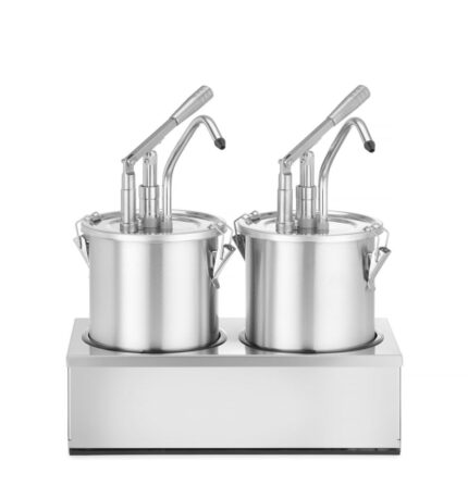 Set : 2 distributeurs de sauce en acier inoxydable avec pompe
