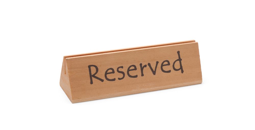 Chevalet de table réservé