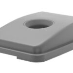 Couvercle avec ouverture pour poubelle étroite rectangulaire de 60 l