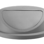 Couvercle poussoir pour poubelle ronde