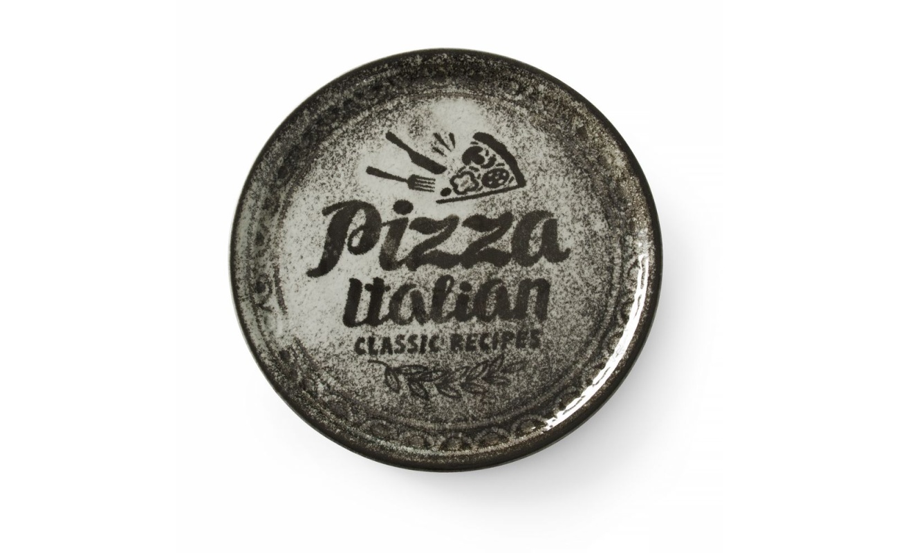 Assiette à pizza Recipe Collection Noir