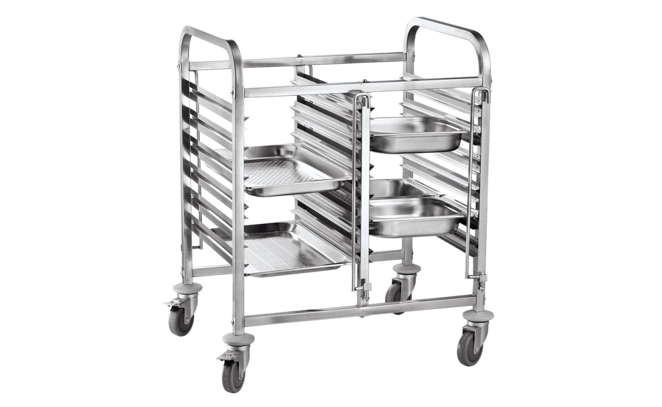 Chariot porte-plateaux double - 12 x GN 1/1