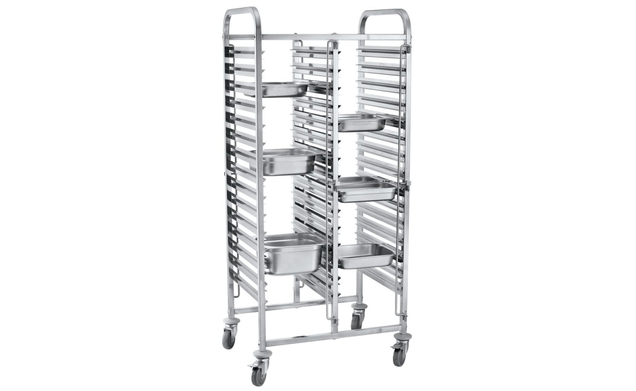 Chariot porte-plateaux double - 30 x GN 1/1