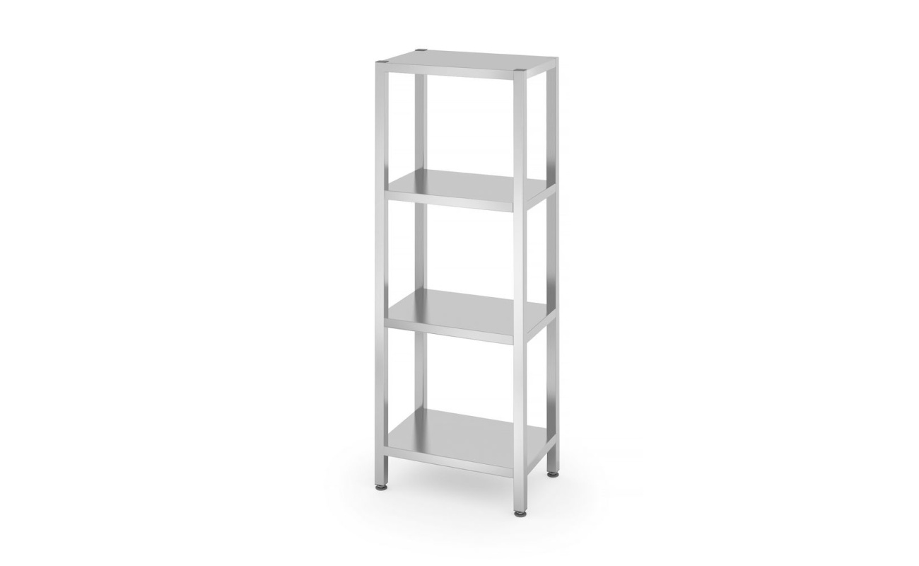 Rack de stockage avec 4 étagères pleines – vissé