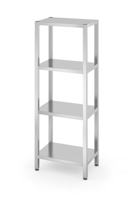 Rack de stockage avec 4 étagères pleines – vissé