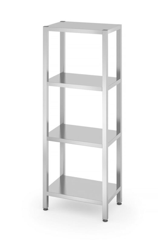 Rack de stockage avec 4 étagères pleines – vissé