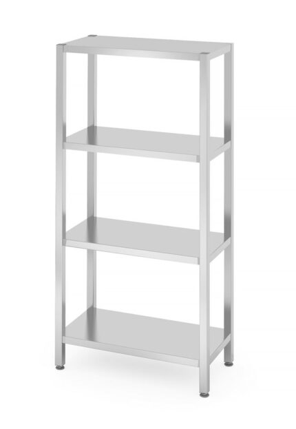 Rack de stockage avec 4 étagères pleines – vissé