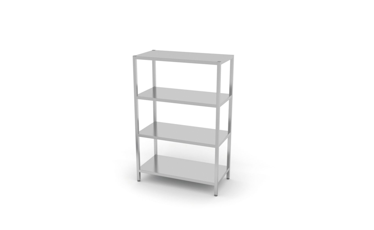 Rack de stockage avec 4 étagères pleines – vissé