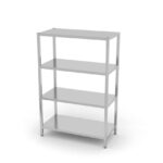 Rack de stockage avec 4 étagères pleines – vissé