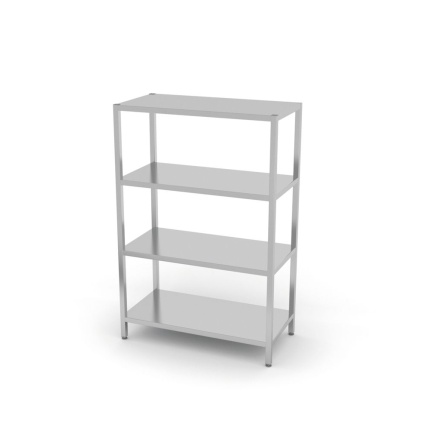 Rack de stockage avec 4 étagères pleines – vissé