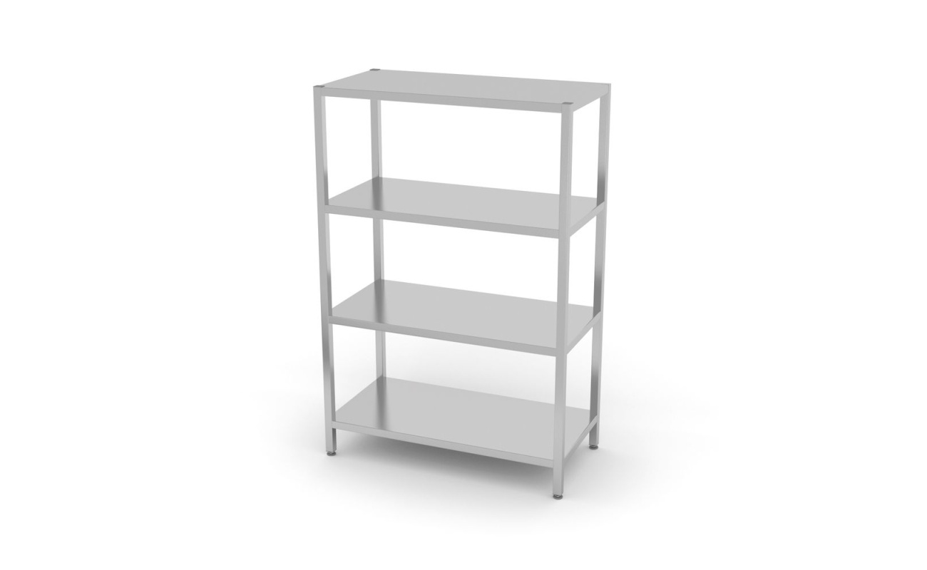 Rack de stockage avec 4 étagères pleines – vissé
