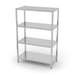 Rack de stockage avec 4 étagères pleines – vissé