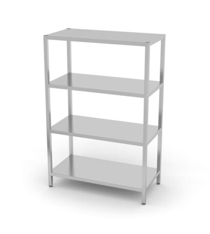 Rack de stockage avec 4 étagères pleines – vissé