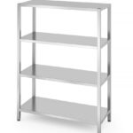 Rack de stockage avec 4 étagères pleines – vissé