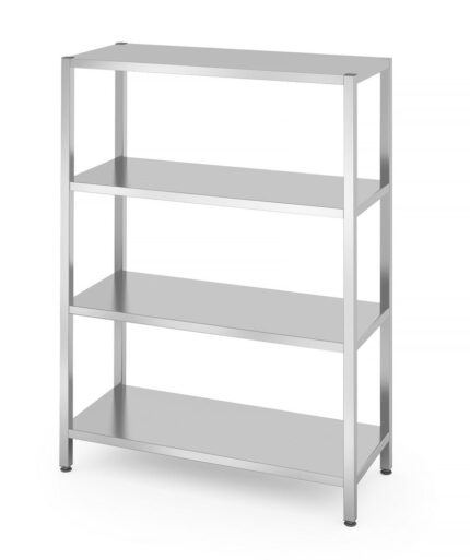 Rack de stockage avec 4 étagères pleines – vissé