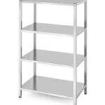 Rack de stockage avec 4 étagères pleines – vissé