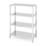 Rack de stockage avec 4 étagères pleines – vissé