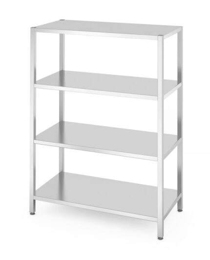 Rack de stockage avec 4 étagères pleines – vissé