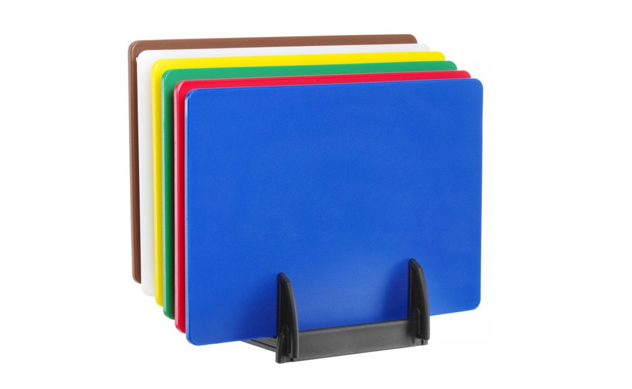 Set de 6 planches à découper HACCP avec rack