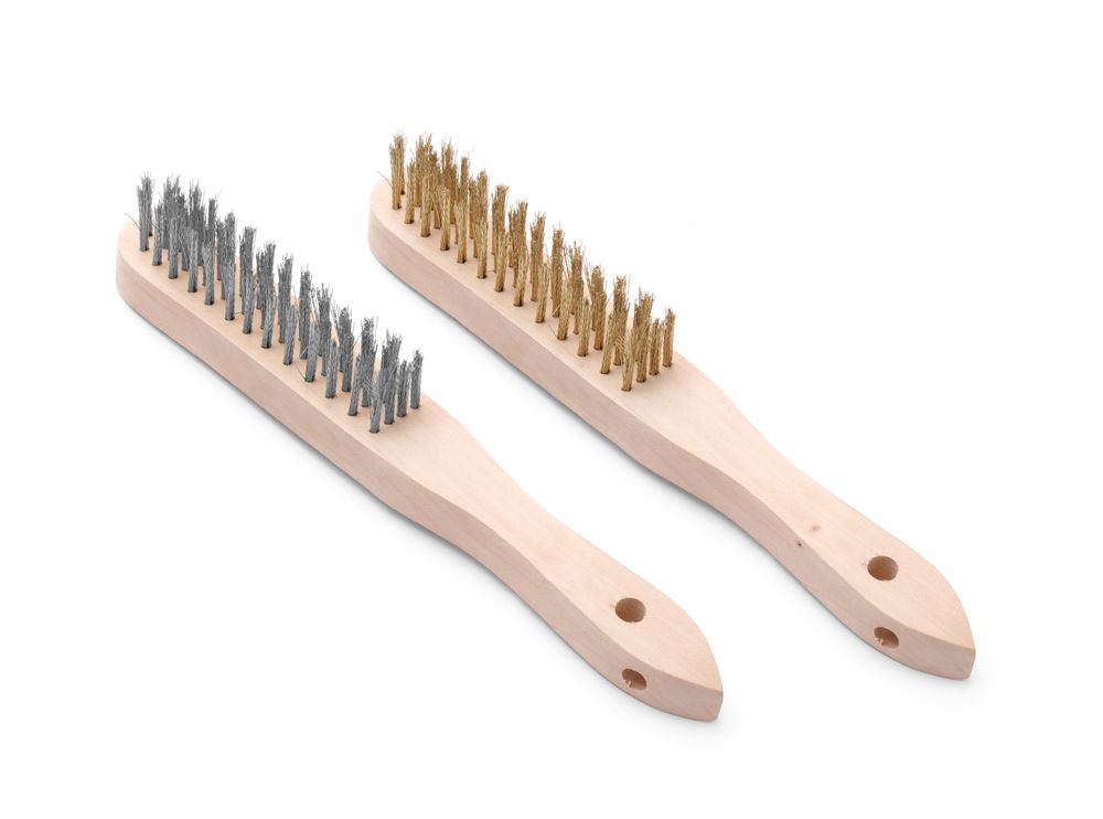 Set de brosses avec brins en laiton et en inox - 2 pièces