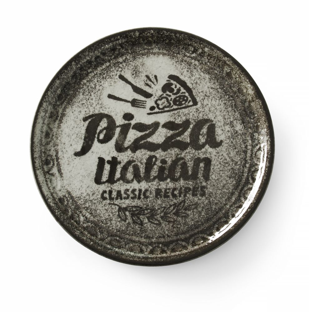 Assiette à pizza Recipe Collection Noir